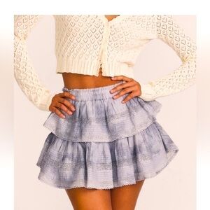 LOVESHACKFANCY ruffle lace ombré grey SOLD OUT mini skirt size medium